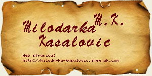 Milodarka Kasalović vizit kartica